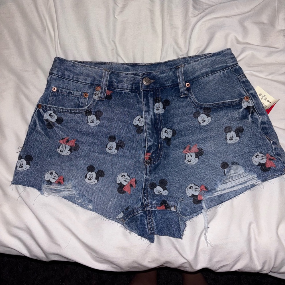 Aeropostale Blue Jean Shorts with Mickey & Minnie